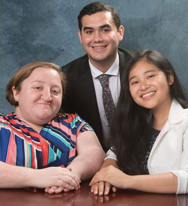 Andrew Leal of City College, Taylor Carpenter of Mesa College and Van Dao Minh Anh of Miramar College