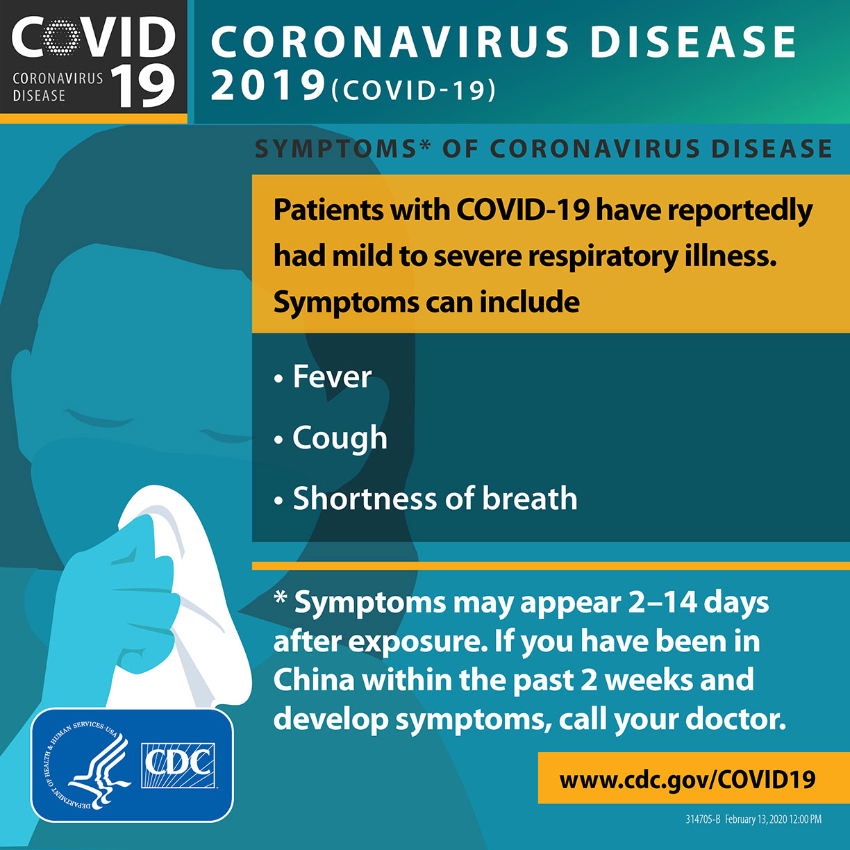 Coronavirus infographic: Cover cough, wash hands, know symptoms.