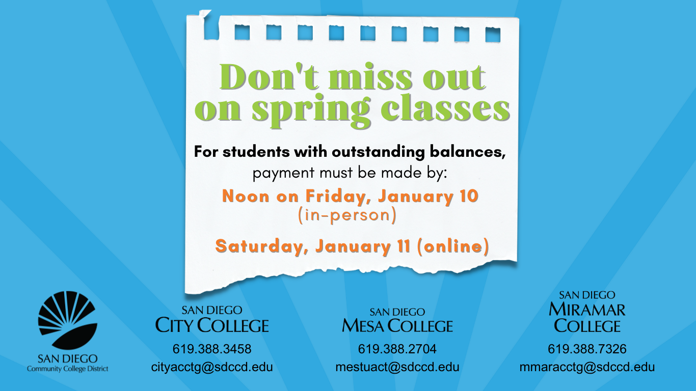 Drop for NonPayment San Diego Community College District