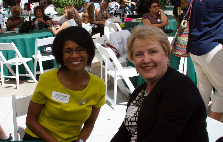 Stephanie Bulger and Bonnie Dowd at convocation
