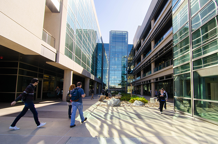 San Diego Mesa College’s Math+Science Complex was completed in 2014 as part of Propositions S and N construction bond program.  At 206,000 gross square feet, it’s the largest instructional facility at a California community college.