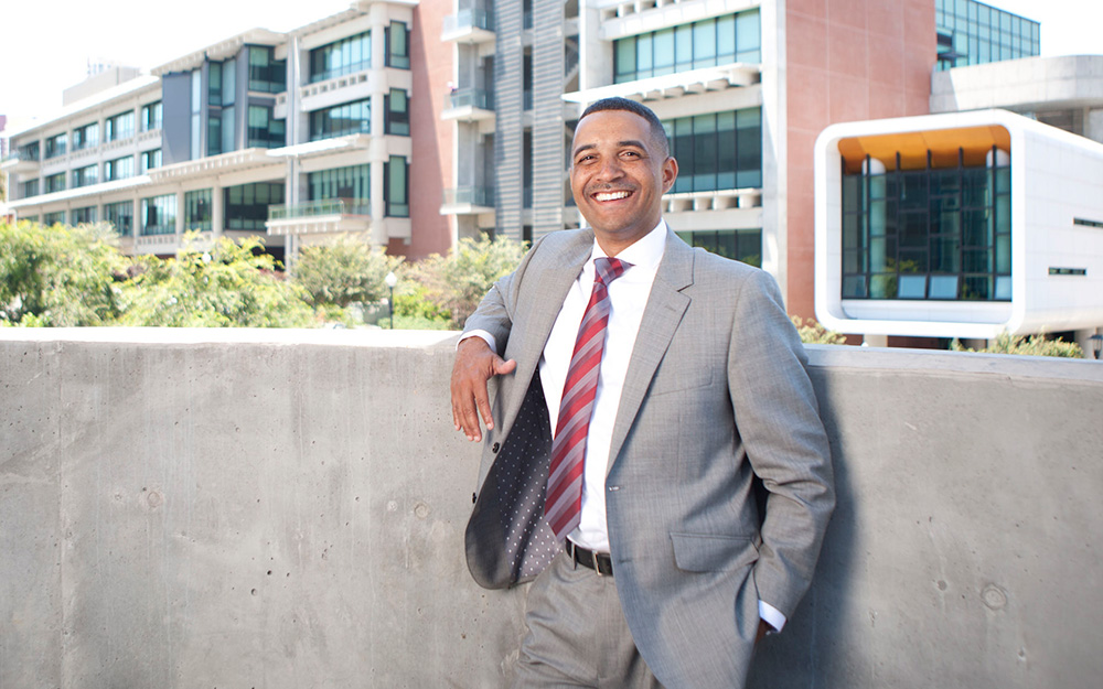 City College President Dr. Ricky Shabazz on campus