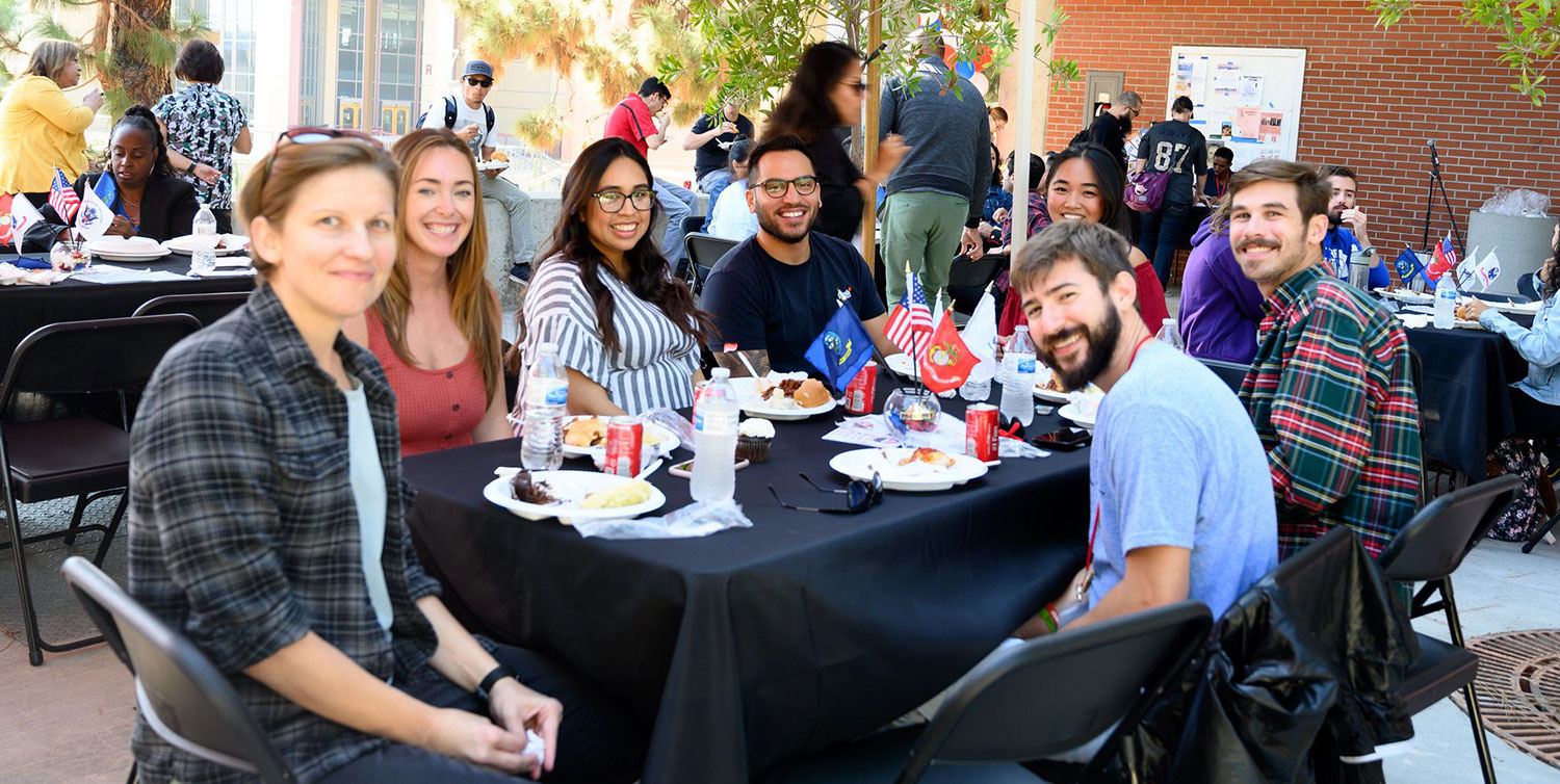 A luncheon for student veterans at City College before the pandemic.