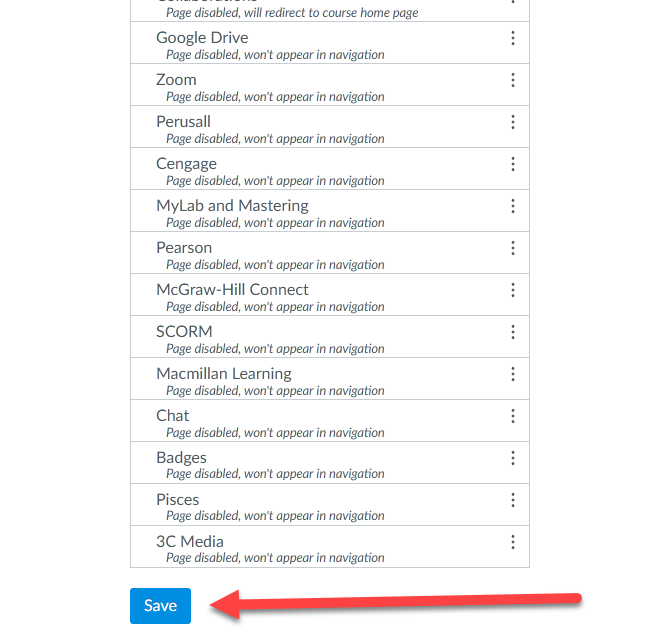 Screenshot showing the save button. 