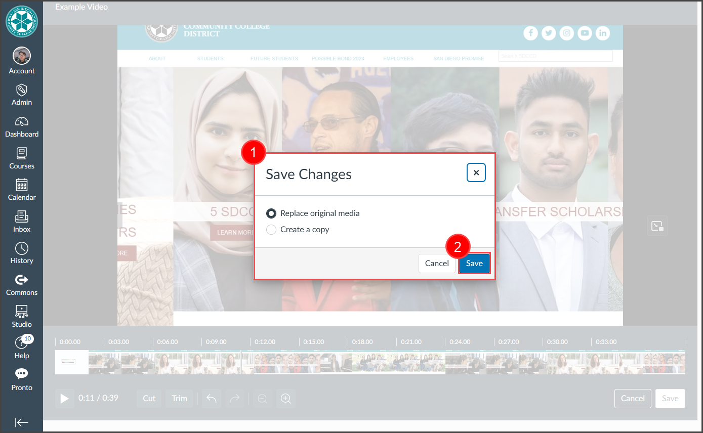 Screenshot of the confirmation screen.