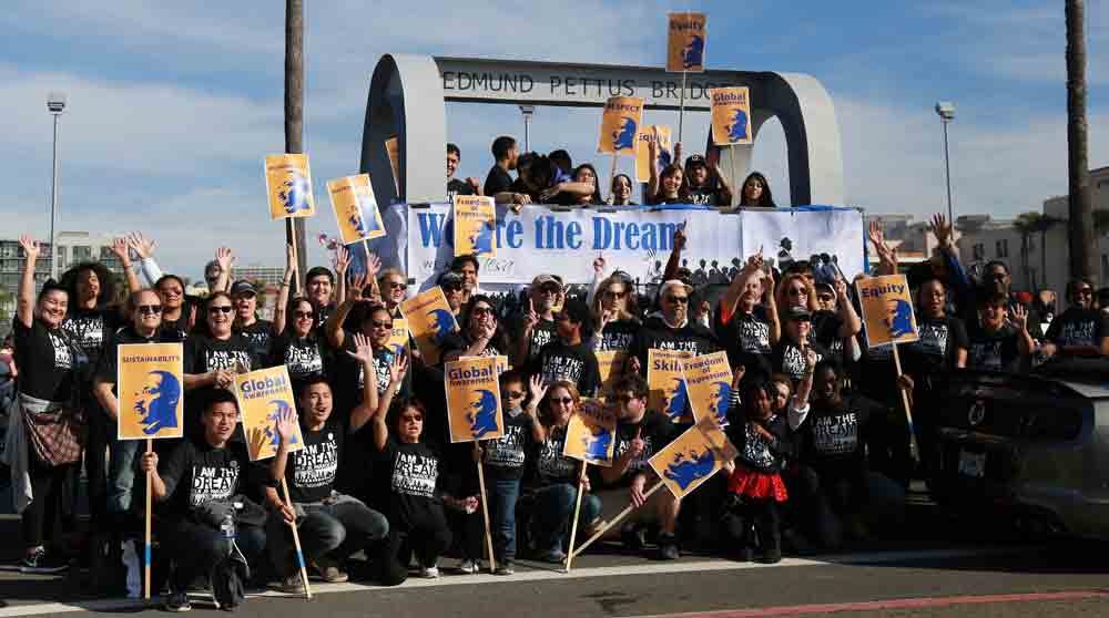 Faculty, staff and students in the 2016 MLK Parade