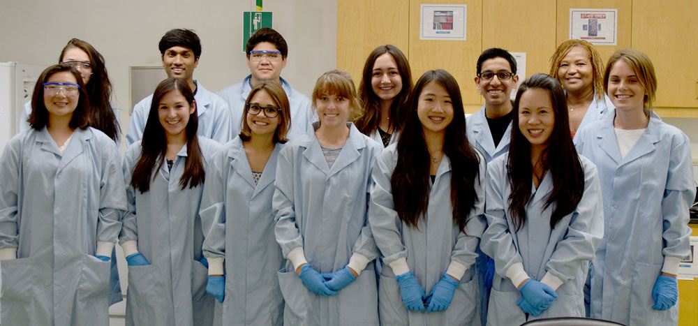 A group of interns for the life sciences summer institute