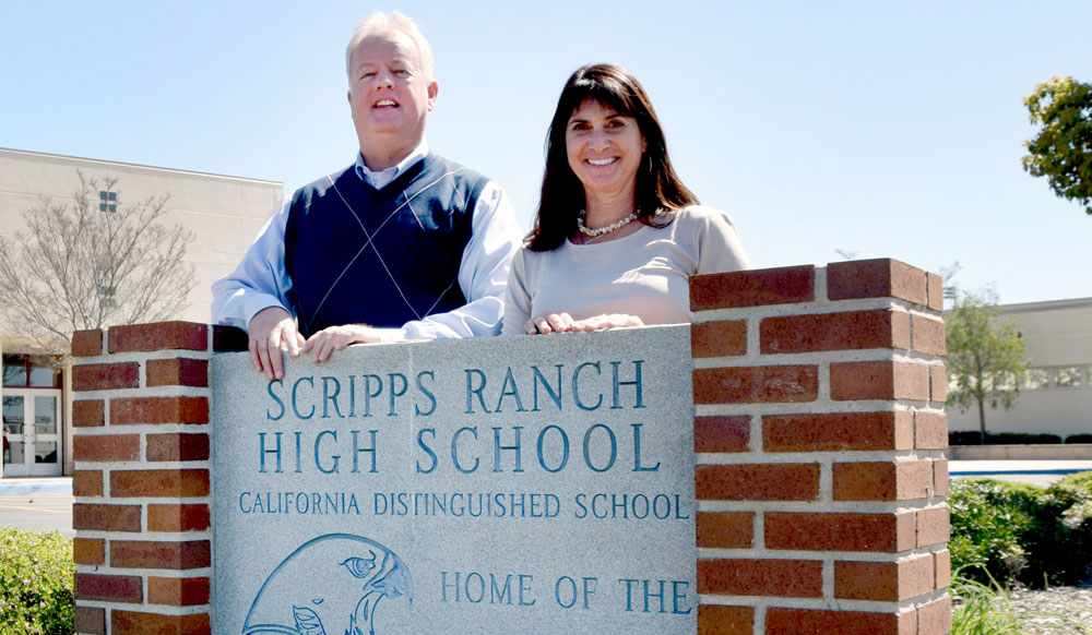 David Wilhelm, assistant professor of Business, and Ann Menna, principal at Scripps Ranch High School. 