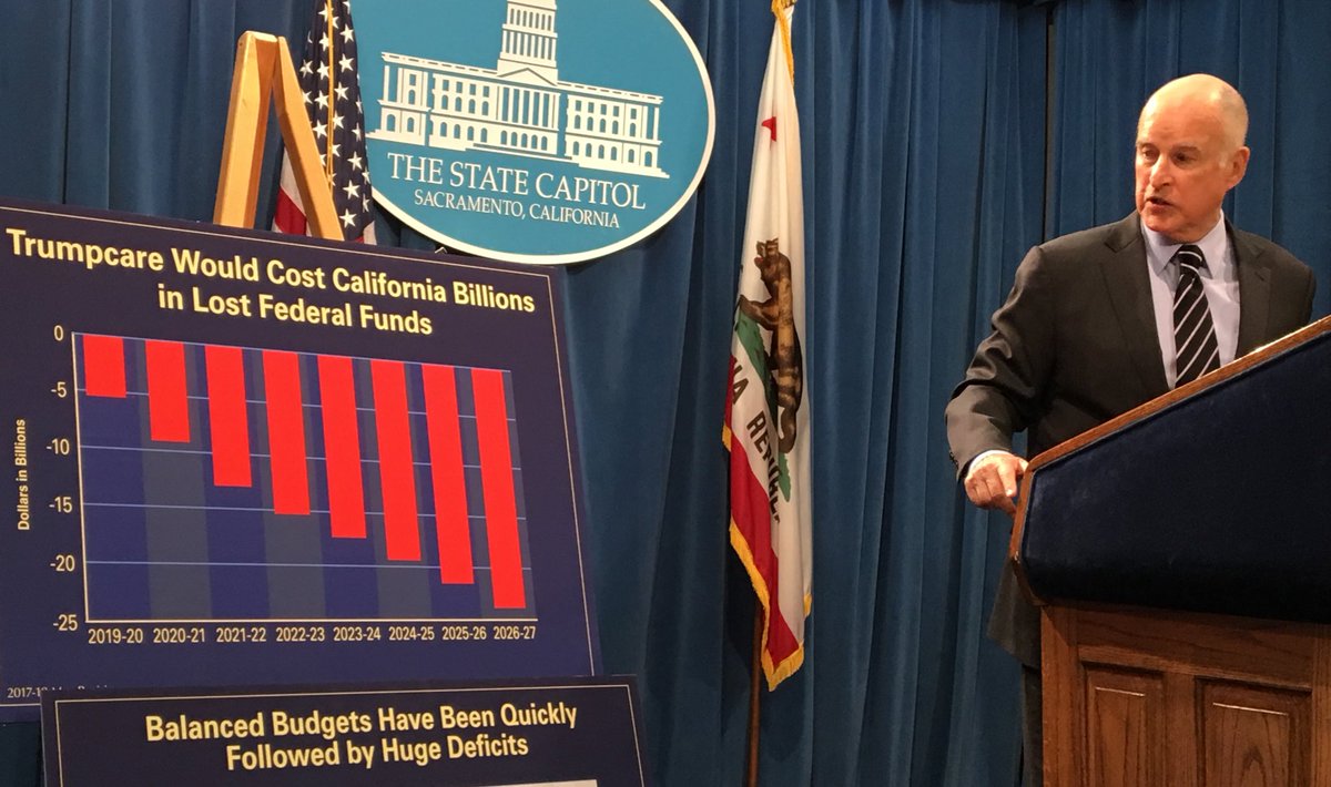 Governor Jerry Brown at a news conference