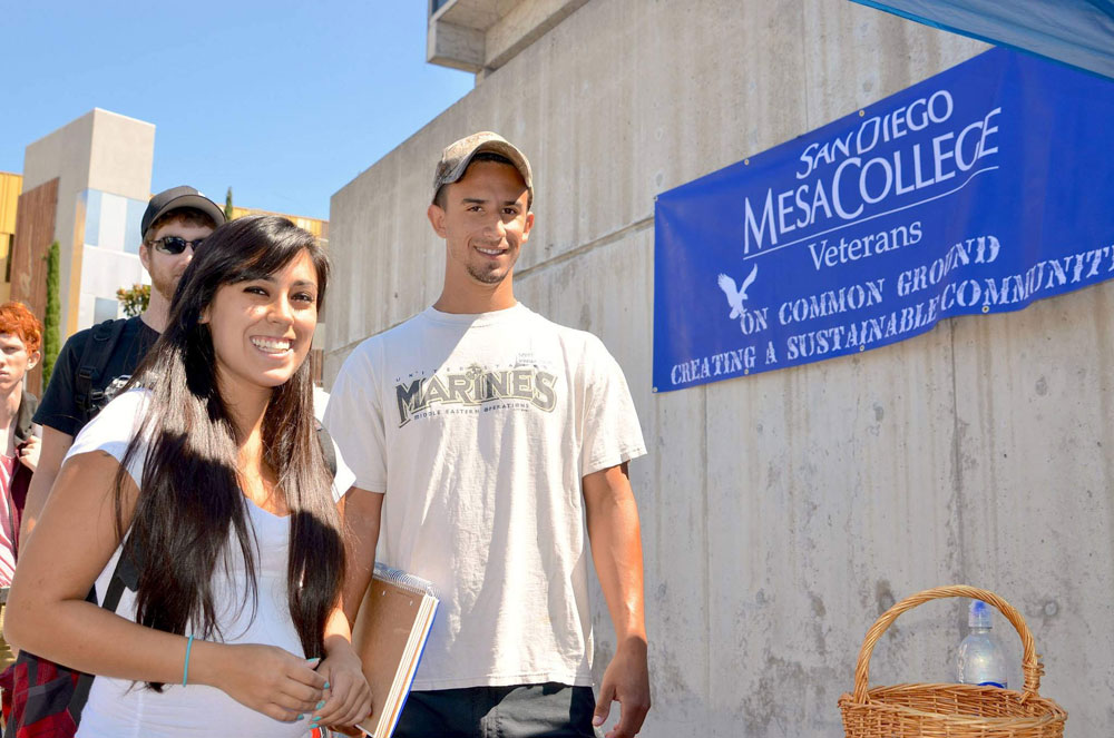Mesa College veterans participate in a campus barbeque.  This year’s event will be held Nov. 12 from 10 a.m. to 1 p.m. and include a veterans’ panel discussion and team-building activities.