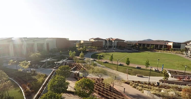 A panoramic photo of San Diego Miramar's campus