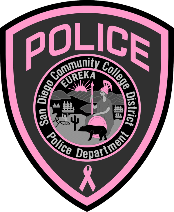 a pink police patch