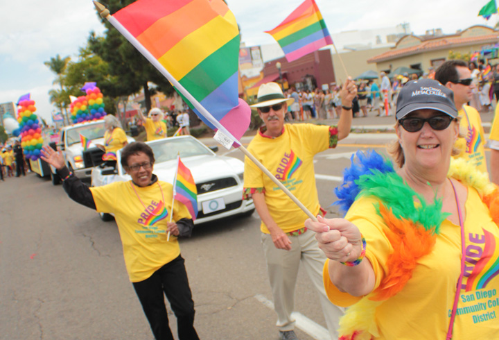 San Diego Community College District marches in the 2014 Pride Parade