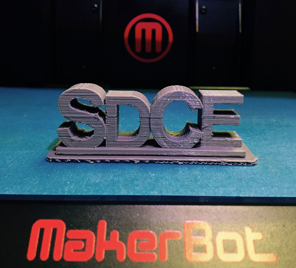 A MakerBot Replicator 3D printer.