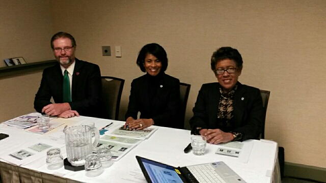 San Diego City College President Dr. Anthony Beebe, Vice Chancellor of Instructional Services Dr. Stephanie Bulger and SDCCD Chancellor Dr. Constance M. Carroll attend the Community College League of California’s Annual Legislative Conference.