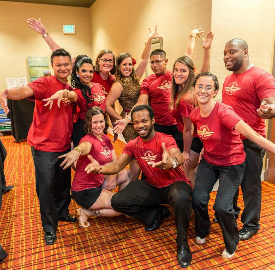 The Soldiers Who Salsa Performance Team with SWS Founder Jennifer Ables and Instructor Serena Cuevas