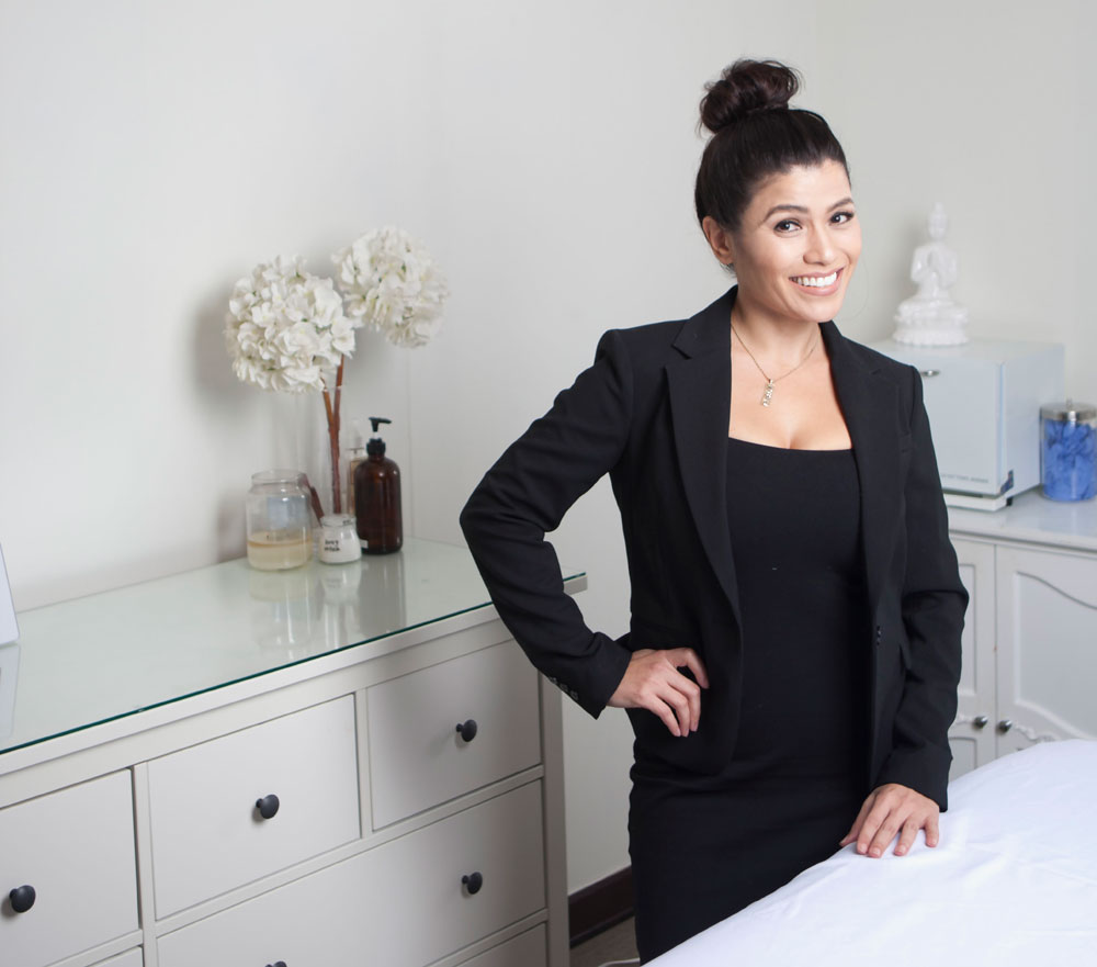 Tiffany Paulino at her business, Pure Skin Lounge