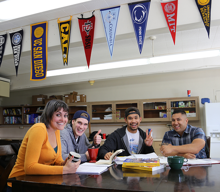 Student veterans at the Mesa College Veterans Resource Center.  