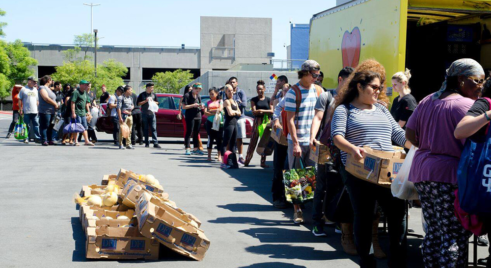 A food drive at City College in 2015
