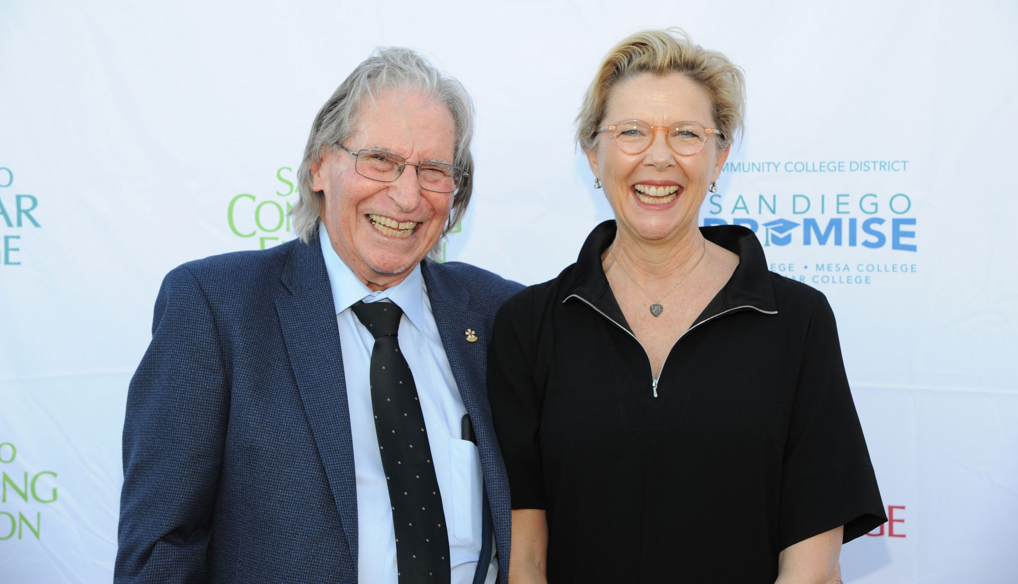 Annette Bening with her former theater instructor