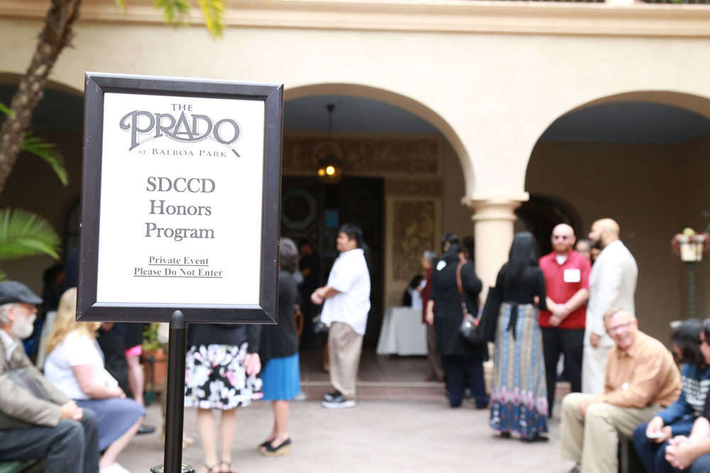 An event sign outside the honors reception last year