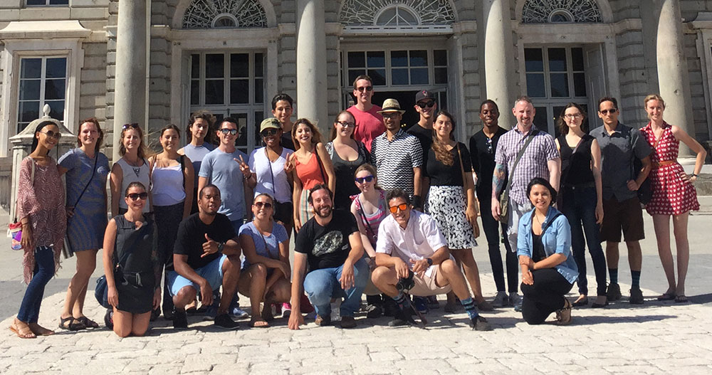 A group of students in Madrid