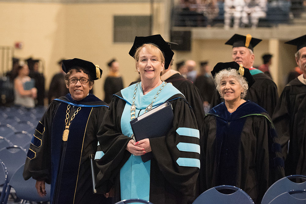 chancellor and president luster at mesa's 2017 graduation