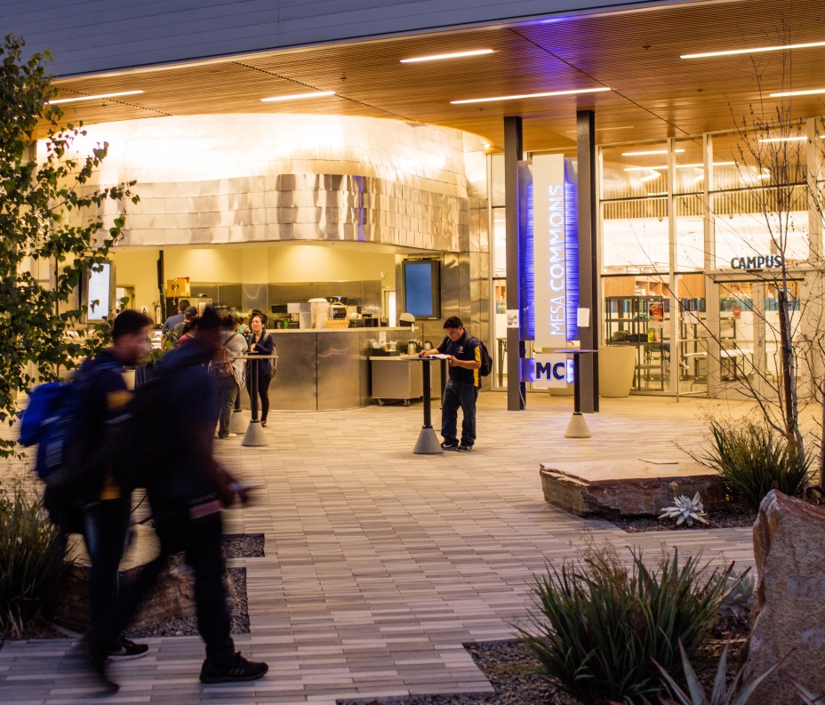 Mesa Commons at night