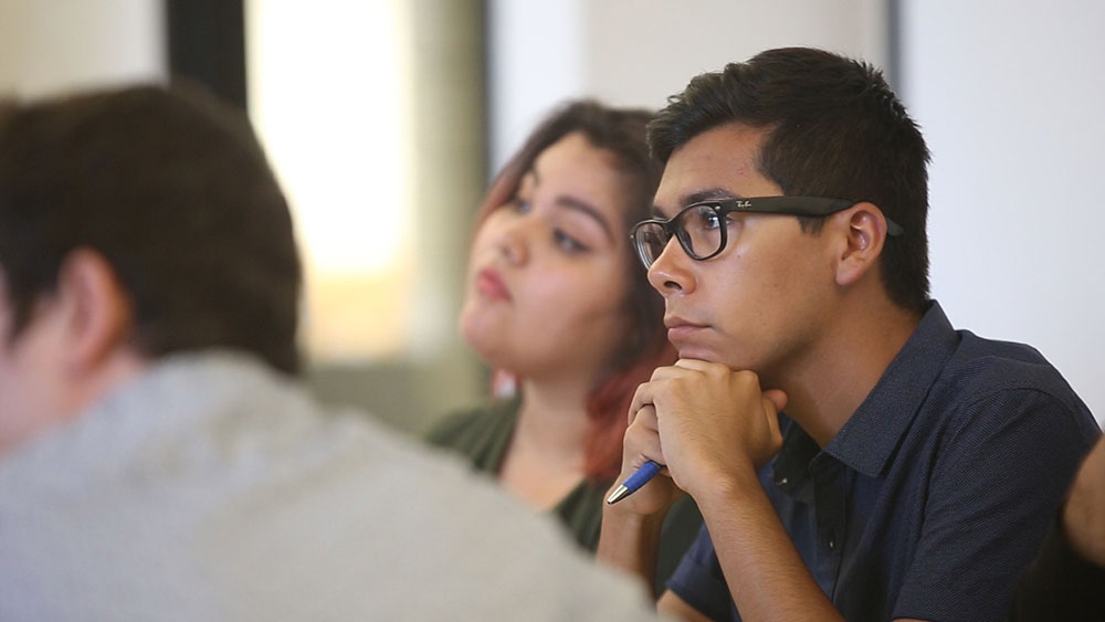 a humanities student in class