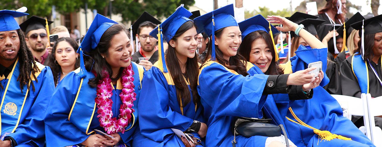 Graduates of Mesa College’s bachelor’s degree program in Health Information Management celebrate at commencement ceremonies.