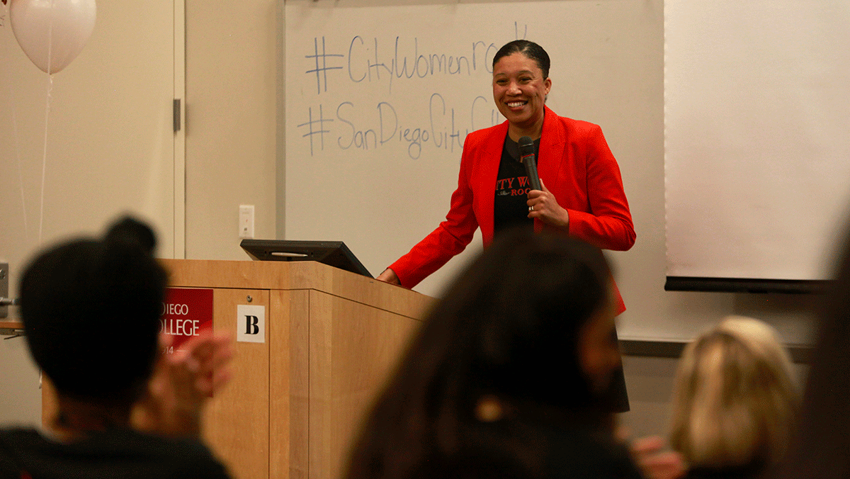 Denise Whisenhunt, speaks at the City Women Rock event in March 2018.