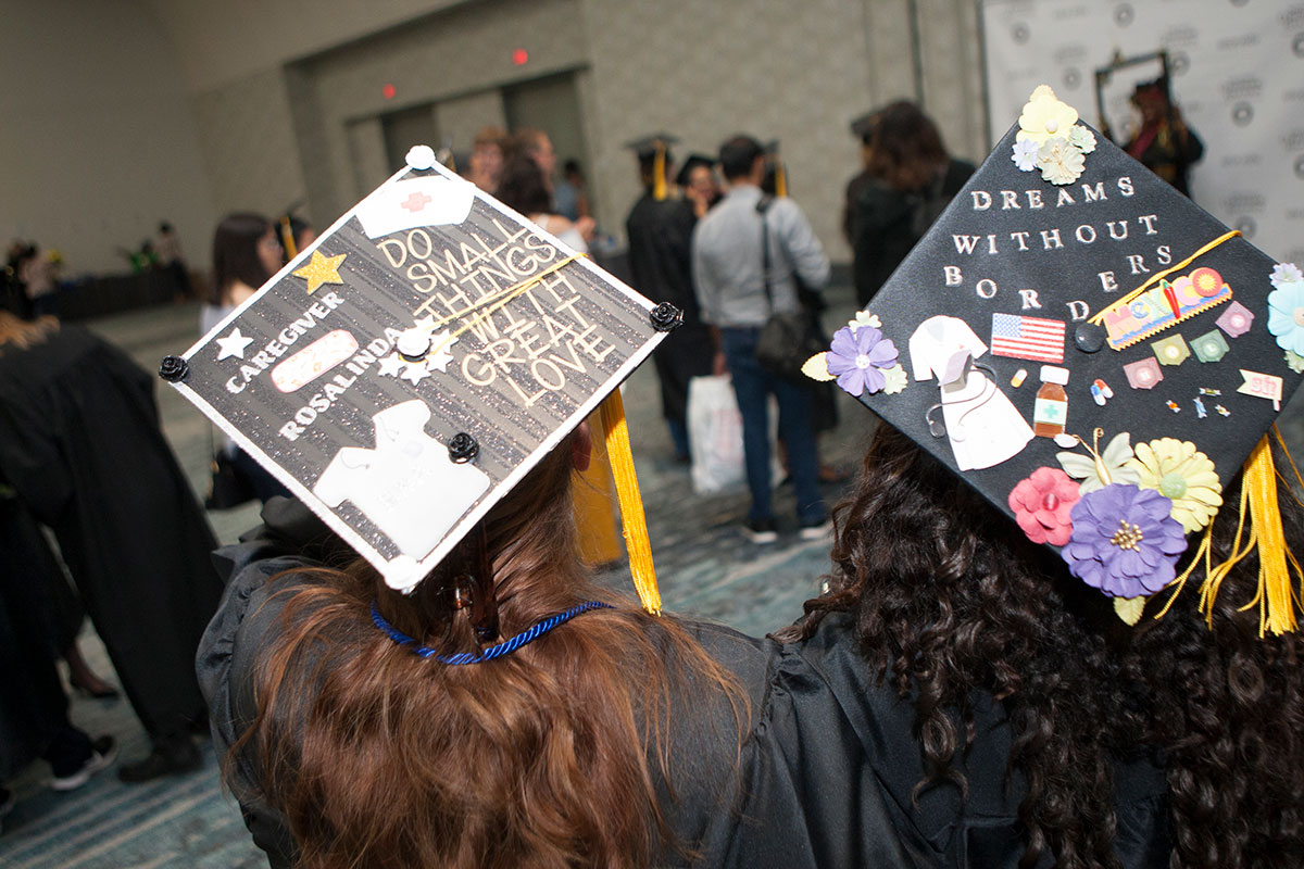 Gradution caps decorated to support dreamers