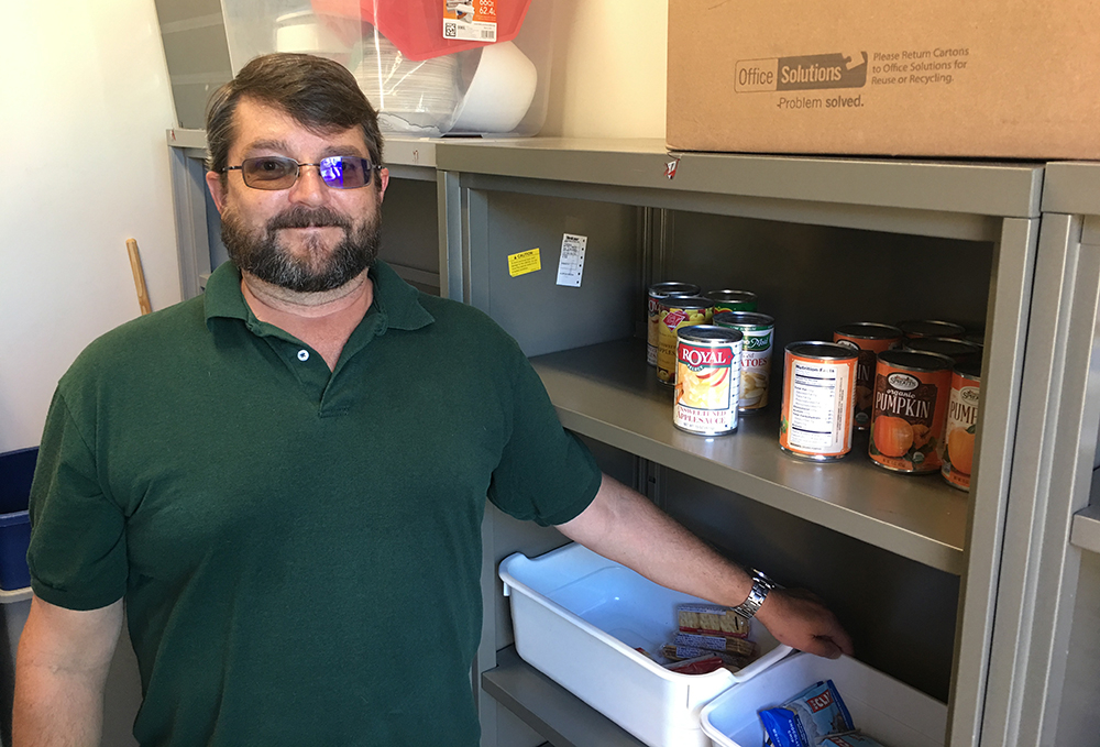 Joseph Hankinson at the food pantry