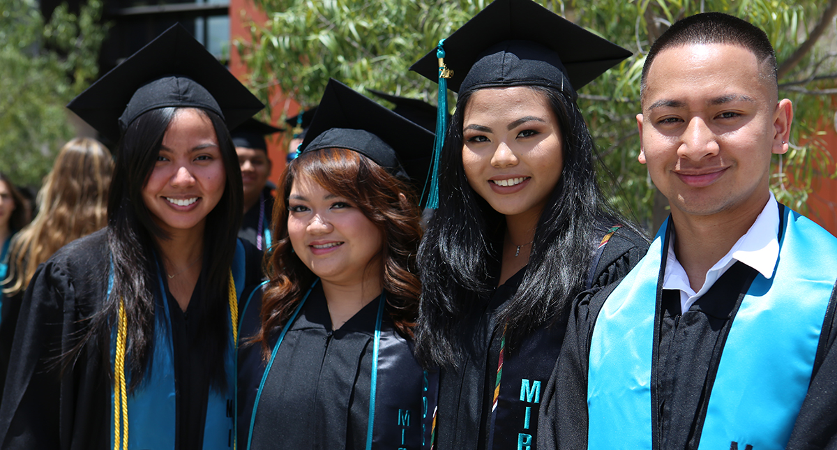 Four graduates at Miramar College's 2019 commencement