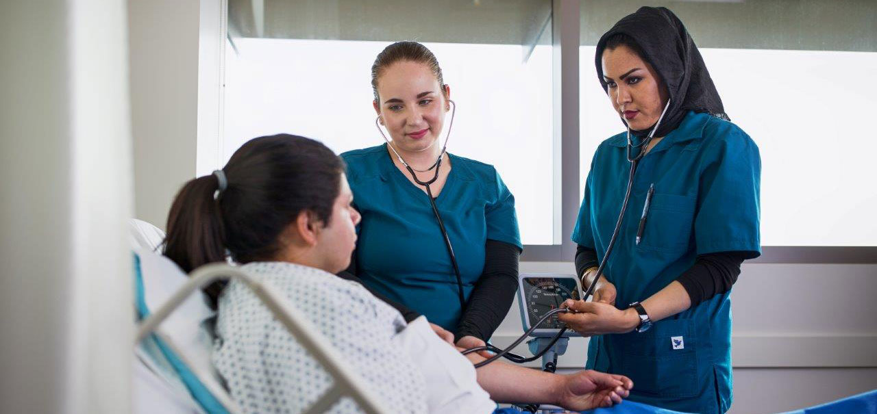 Students in the Continuing Education’s 16-week nursing assistant program.