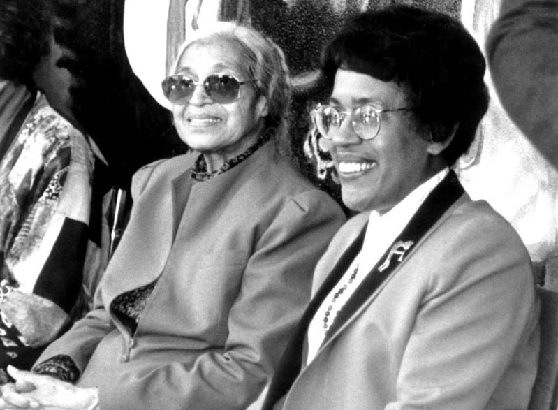 Rosa Parks with Constance M. Carroll in 1992