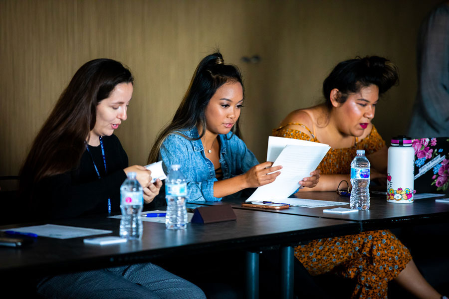 Students prepare to present their research at the final PATH Summer Academy day in 2019.