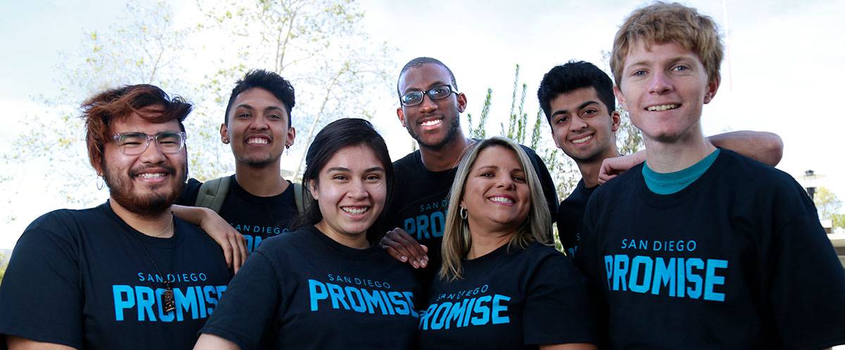 A group of students wearing promise t-shirts