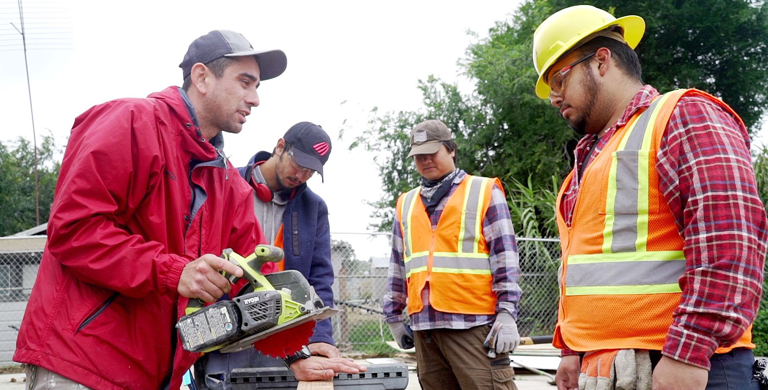 San Diego Continuing Education’s Construction Trades Apprenticeship Readiness 2019 Cohort works on construction job sites.