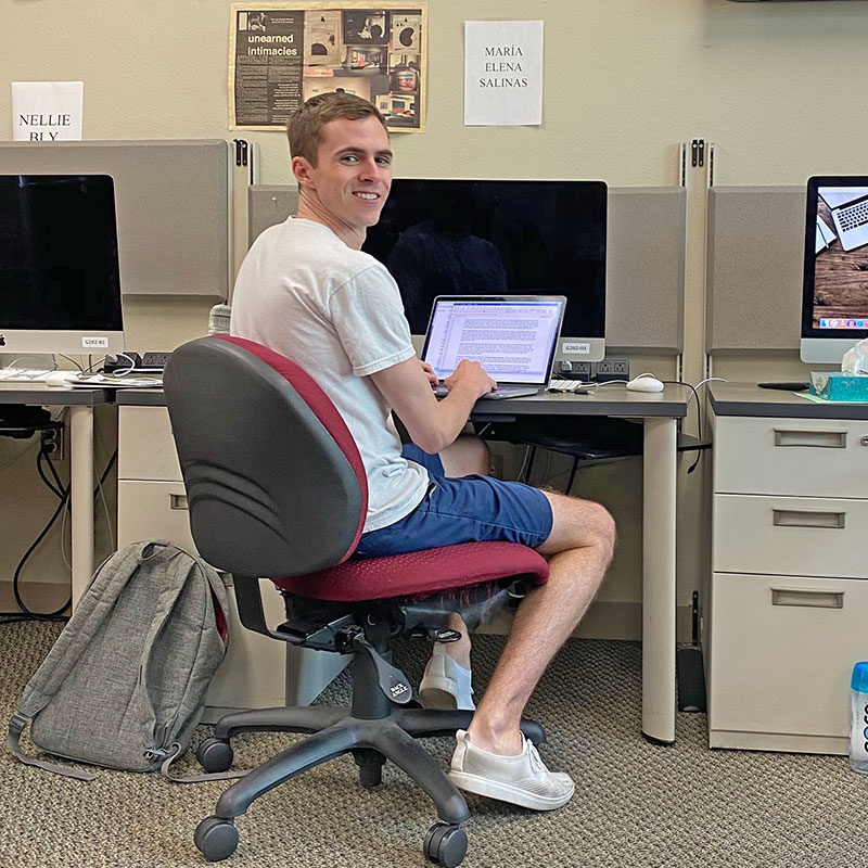 Lance Nelson in the Mesa Press newsroom