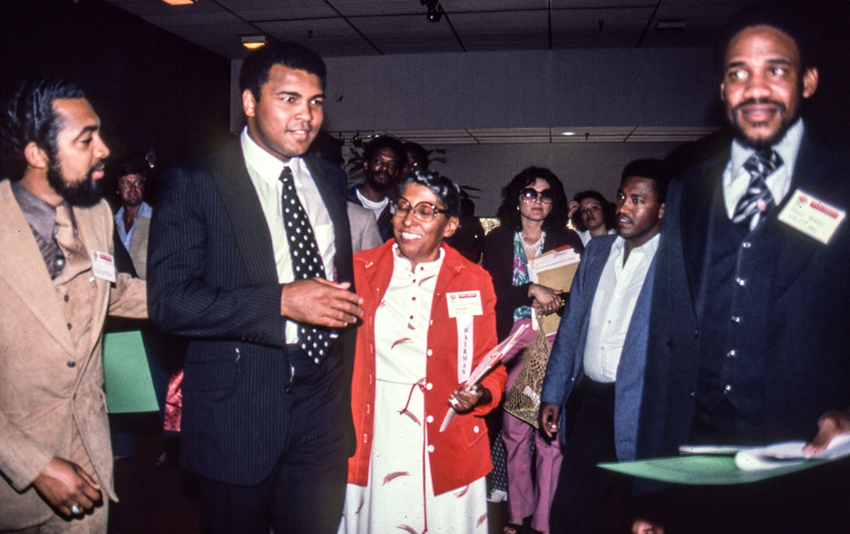 Boxer Muhammad Ali visits the ECC in 1981