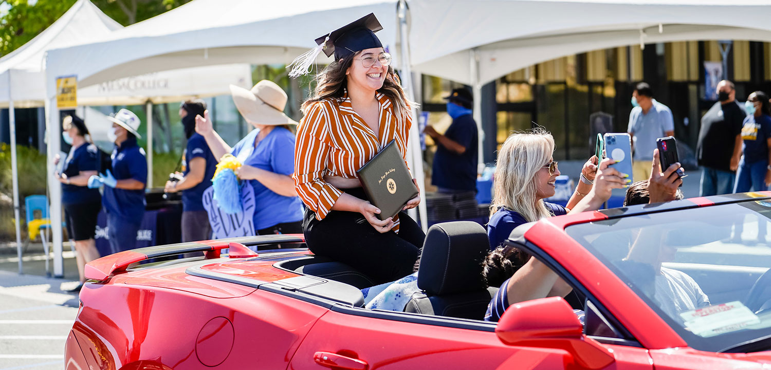 File photo from San Diego Mesa College’s drive-thru commencement in May 2020.
