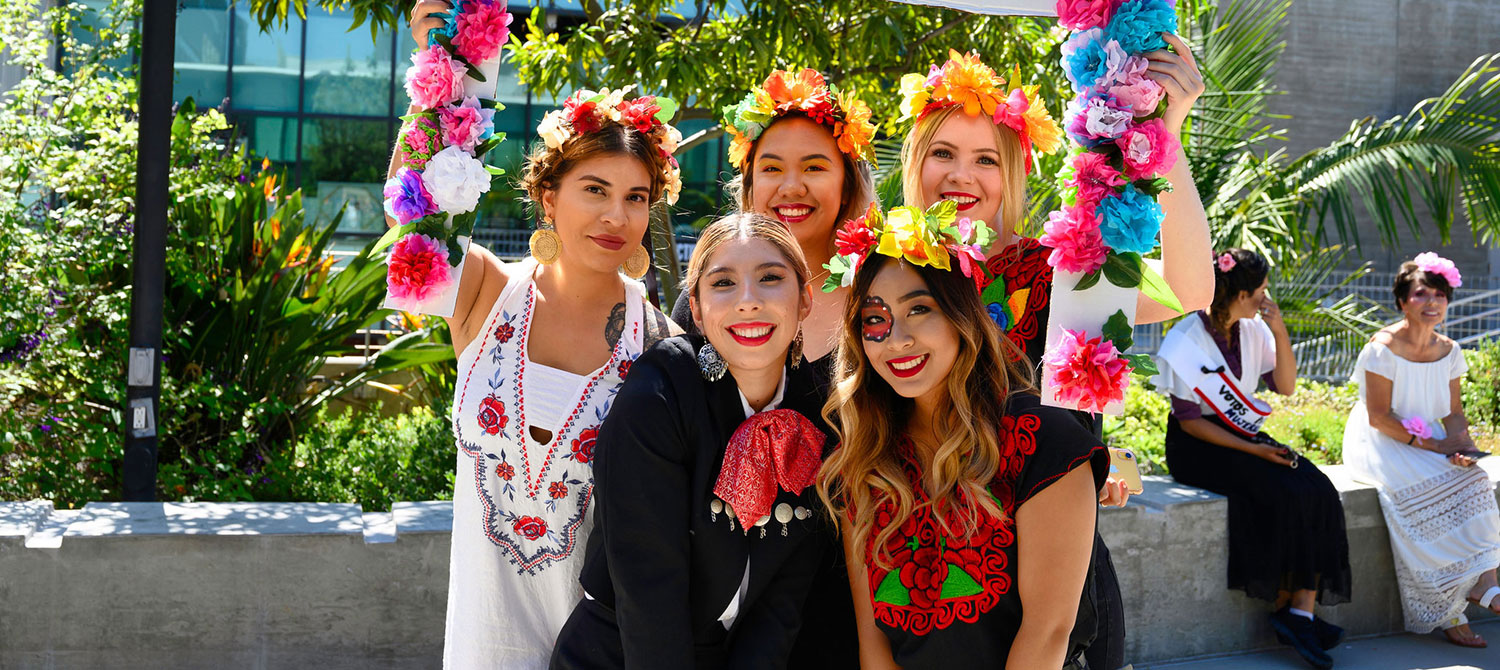 Cosmetology students at San Diego City College participate in a previous year’s Hispanic Heritage Month event.
