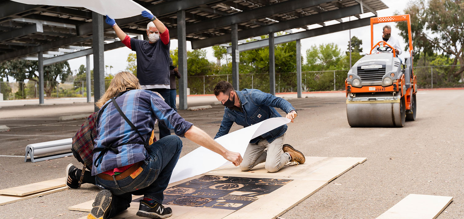 Steamroller Printmaking DriveThrough Art Exhibition at Mesa College