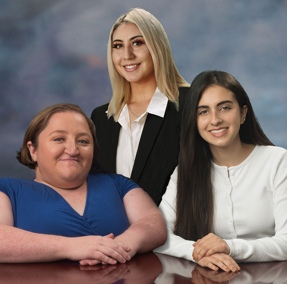 Taylor Carpenter, Destiny Munoz Gallegos, and Sanam Azai