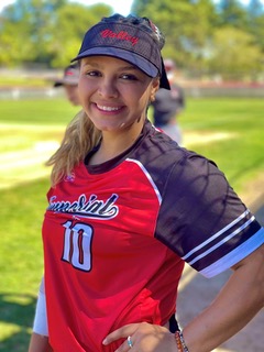 Daniela Hernandez in her softball uniform