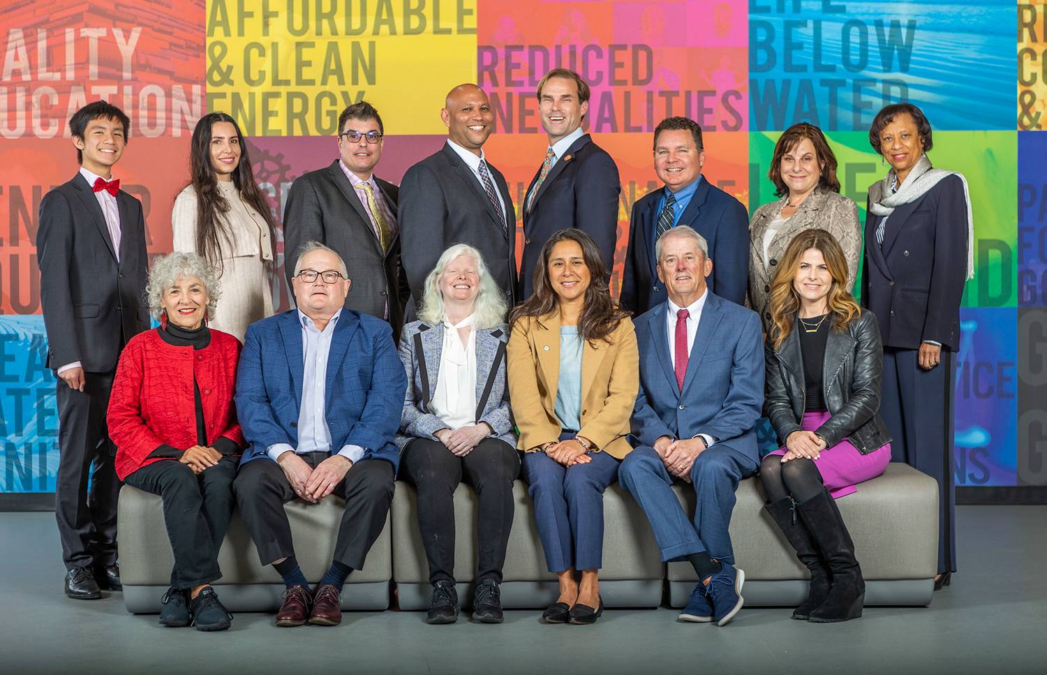 A group photo of both governing boards at the joint board meeting