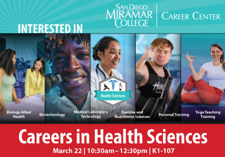 Flyer for the discussion shows students in health careers
