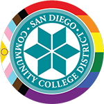 pride colors around the district seal with 