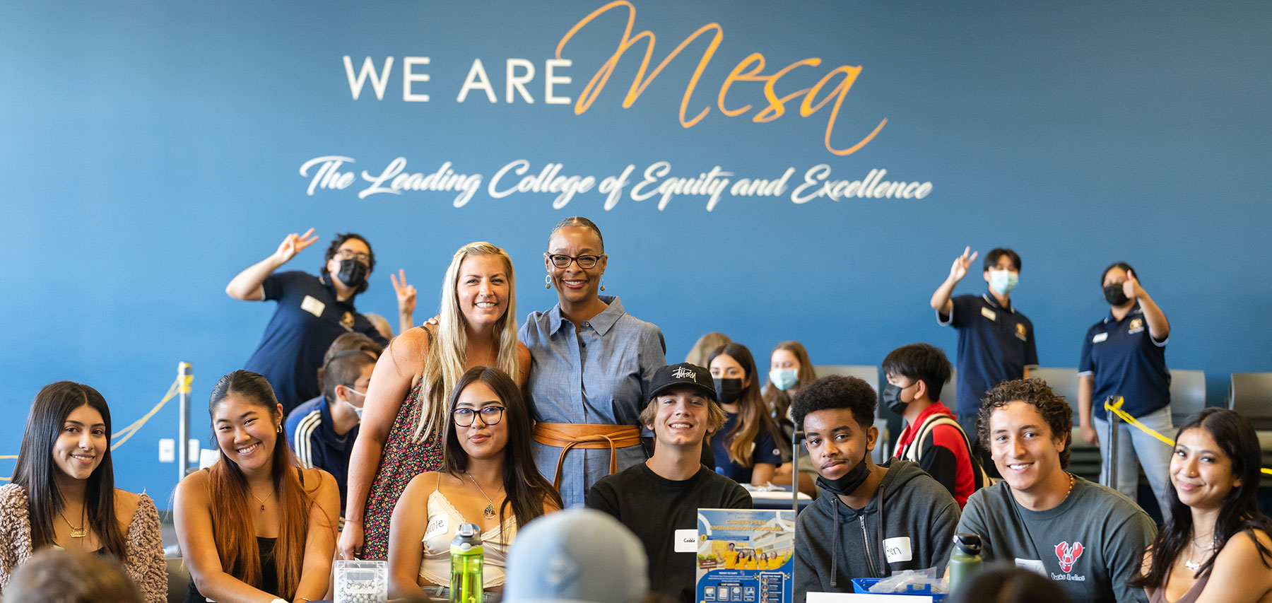 Mesa College President Ashanti Hands welcomes students to the campus during Summer Cruise.